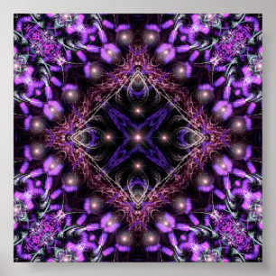 Lila Light Fractal Tapestry Poster