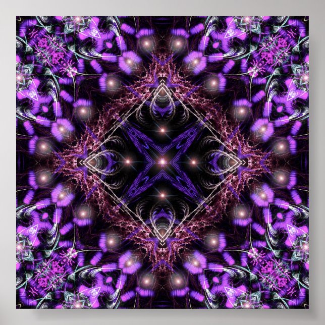 Lila Light Fractal Tapestry Poster (Framsidan)