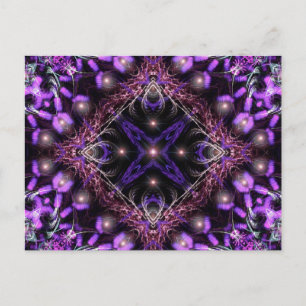 Lila Light Fractal Tapestry-vykort Vykort