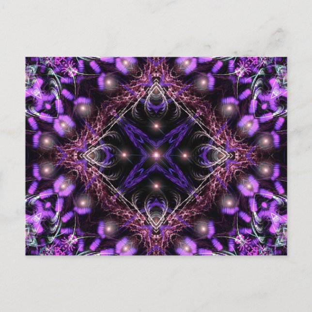 Lila Light Fractal Tapestry-vykort Vykort (Framsida)