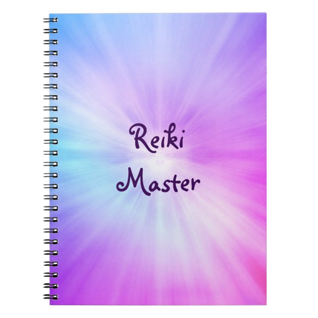Lila Light Reiki Master Design Anteckningsbok Med Spiral (Framsidan)