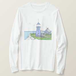 Lila Lighthouse; Långärmad Tshirt för kvinnor T Shirt