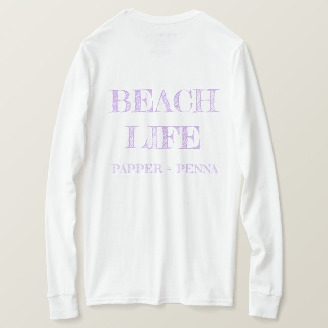 Lila Lighthouse; Långärmad Tshirt för kvinnor T Shirt (Design baksida)