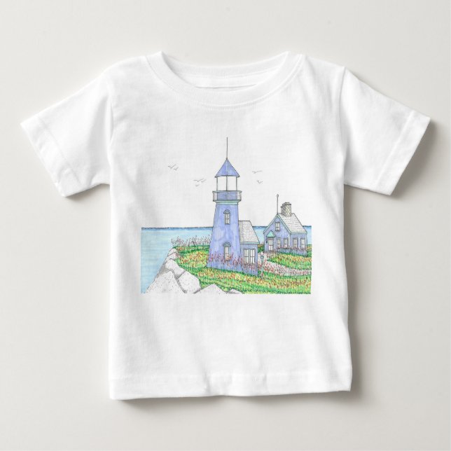 Lila Lighthouse Tshirt; Baby T Shirt (Framsida)