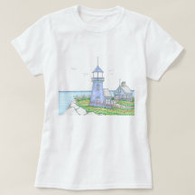 Lila Lighthouse, Women's Tshirt, Beach Life
