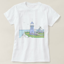Lila Lighthouse, Women's Tshirt, Beach Life T Shirt