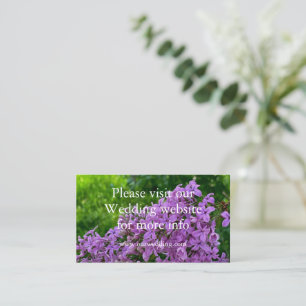 Lila lila blommande lavendel Bröllopswebbplats Tilläggskort