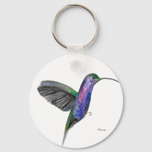 Lila lila för hummingbird water willife nyckelring