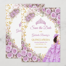 Lila lila rosor Guld fjäril Quinceañera