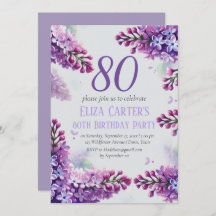 Lila Lilac 80 Blommigtars Elegant Födelsedag