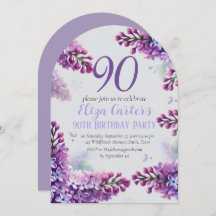 Lila Lilac 90:e Blommigt Elegant Birthday