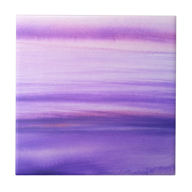 Lila Lilac Abstrakt Coola Mönster Modern Kakelplatta (Framsidan)