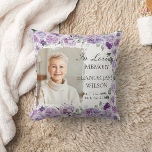 Lila Lilac Blommigt Bild Funeral Keepsaké Kudde