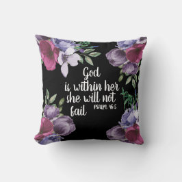 Lila Lilac Blommigt Black Christian God är inom Kudde