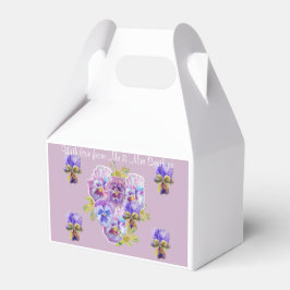 Lila Lilac Blommigt Bröllop Cake Favor Boxes Presentaskar