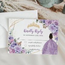 Lila Lilac Blommigt Brown Girl Quinceañera Reply