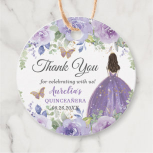 Lila Lilac Blommigt Butterflies Princess Spanska Gåvor Etiketter