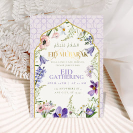 Lila Lilac Blommigt Eid-inbjudningskort Inbjudningar