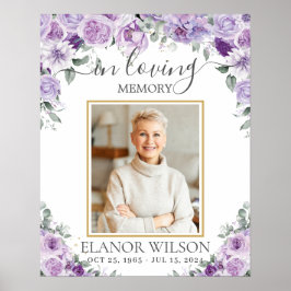 Lila Lilac Blommigt Funeral Memorial Bild Photo Poster