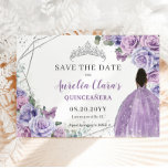 Lila Lilac Blommigt Quinceanera Brown Princess Spara Datumet<br><div class="desc">c) Lycklig Cat Studio</div>