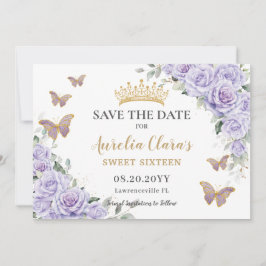 Lila Lilac Blommigt Quinceañera Sweet sixteen Spar Spara Datumet