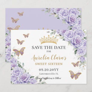 Lila Lilac Blommigt Quinceañera Sweet sixteen Spar Spara Datumet