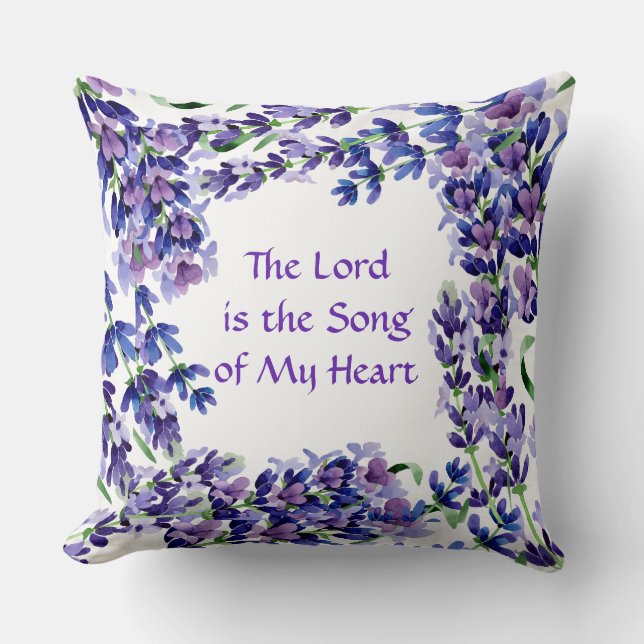 Lila Lilac Blommigt Reversible Decorative Pillow Kudde (Framsida)