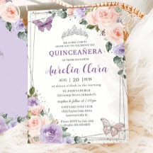 Lila Lilac  Blommigt Silver Quinceañera XV 16
