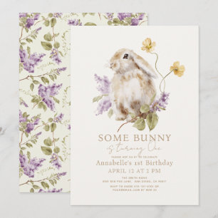Lila Lilac-Blommigten i Bunny Lop- Inbjudningar