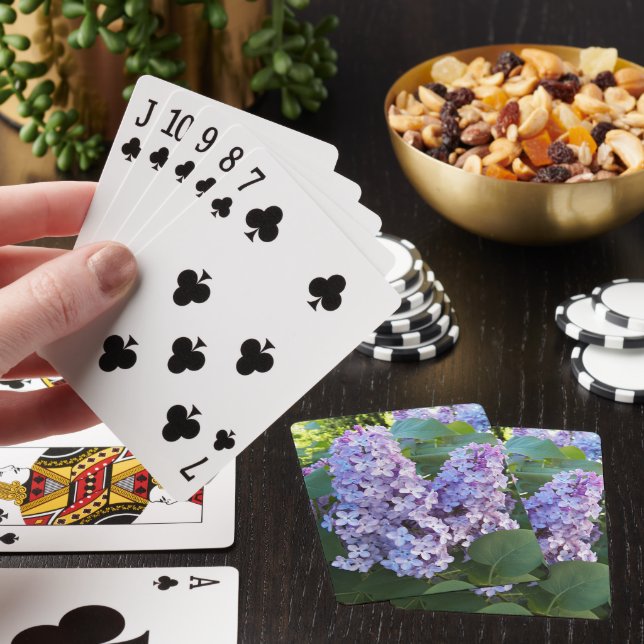 Lila Lilac Blooms Blommigt Casinokort (På plats)