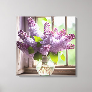 Lila Lilac Bouquet Canvastryck