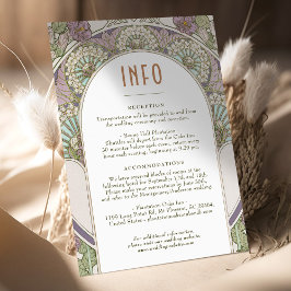 Lila Lilac Bröllop Infoga INFO Vintage Nouveau Inbjudningar