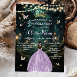 Lila Lilac Dress Quinceañera Inbjudningar