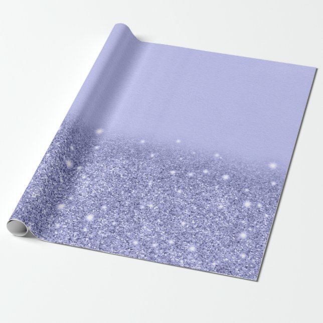 lila lilac färg glitter mousserande presentpapper (Utrullad)