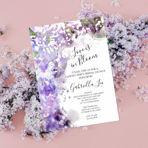 Lila Lilac Flower Kärlek finns i Bloom Möhippa Inbjudningar
