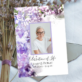 Lila Lilac Flower Watercolor Firande Life Inbjudningar