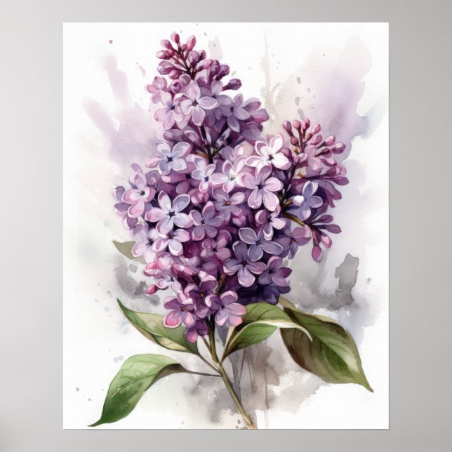 Lila Lilac Flowers Art Print Poster (Framsidan)