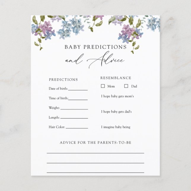 Lila Lilac Flowers Baby Advice and Predictions (Framsida)