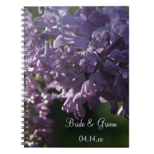 Lila Lilac Flowers Bröllop Anteckningsbok