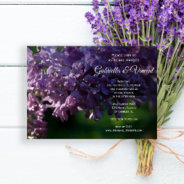 Lila Lilac Flowers Bröllop Inbjudningar