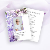Lila Lilac Flowers Funeral Service