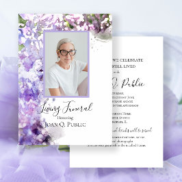 Lila Lilac Flowers Living Funeral Party Inbjudningar