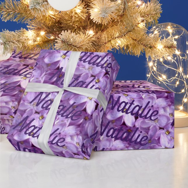 Lila Lilac Flowers Personlig Gift Papper Presentpapper (Helgdagar)
