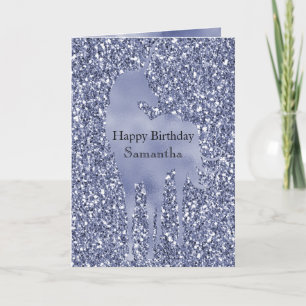 Lila Lilac Glitter Unicorn Personlig Kort