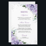Lila Lilac Lavender Blommigt Bröllop Möhippa Menu<br><div class="desc">Anpassa den här budgetrelaterade lilan dubbla lilac, lavender ro blommigt silver-menyn papper lakan enkelt och snabbt. Klicka bara på Redigera med Design Verktyg om du vill redigera text, text, teckensnitt stil, teckensnitt storlekt, teckensnitt färg, lägga till mer text, flytta eller ta bort vissa bilder. Anpassa den till kostym i tillfälle....</div>