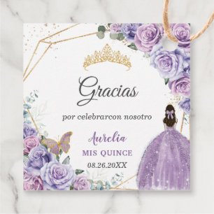 Lila Lilac Lavender Blommigt Quinceañera Princess Gåvor Etiketter