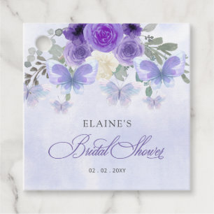 Lila Lilac Livstid för Butterflies Möhippa Gåvor Etiketter