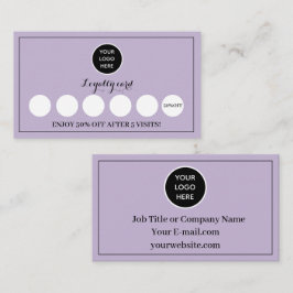Lila Lilac Logotyp Modern Business Reward Slår Lojalitetskort