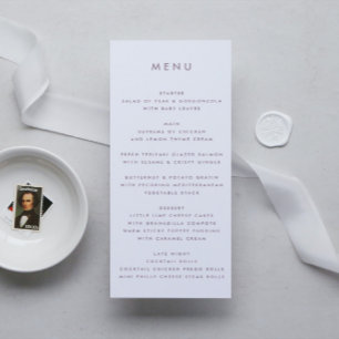 Lila Lilac Modern Monogram fet Bröllop Meny