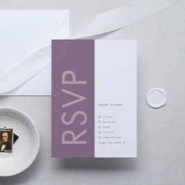 Lila Lilac Modern Monogram fet Bröllop OSA Kort
